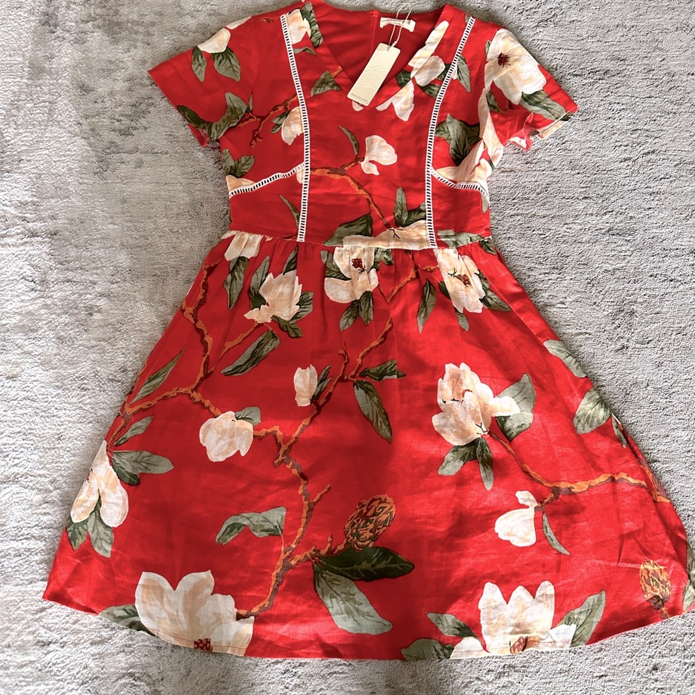 Orange Floral Print Roolee Dress